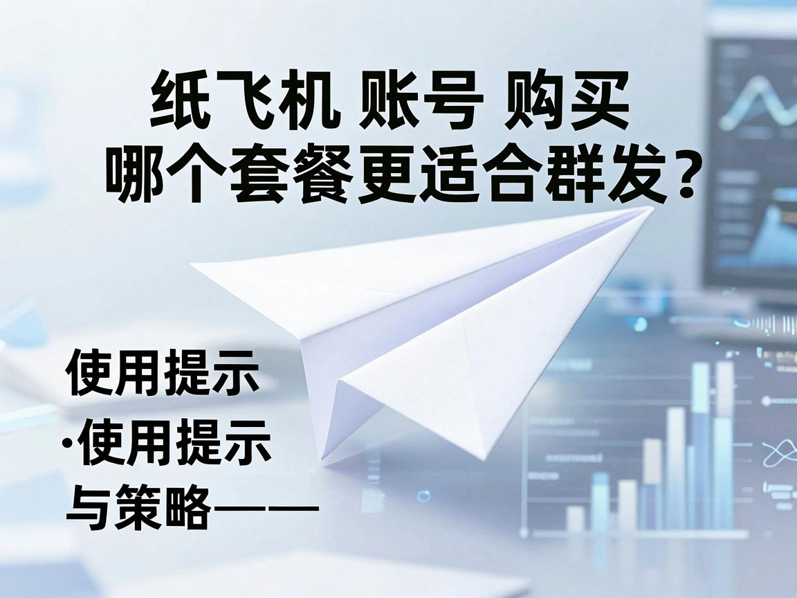 纸飞机账号购买，哪个套餐更适合群发？使用提示与策略