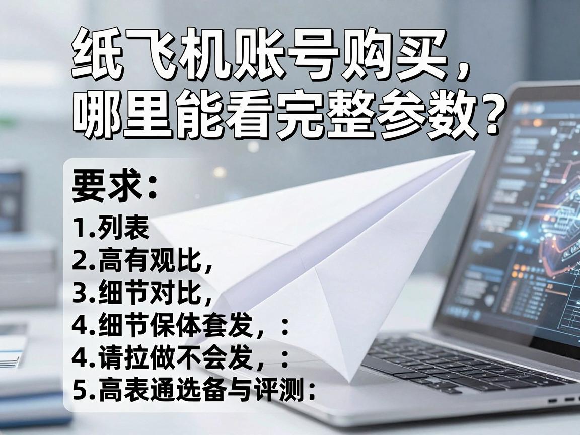纸飞机账号购买，哪里能看完整参数？列表对比与评测