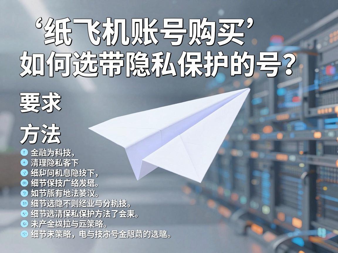 纸飞机账号购买，如何选带隐私保护的号？方法与策略