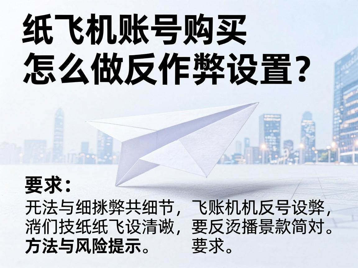 纸飞机账号购买，怎么做反作弊设置？方法与风险提示