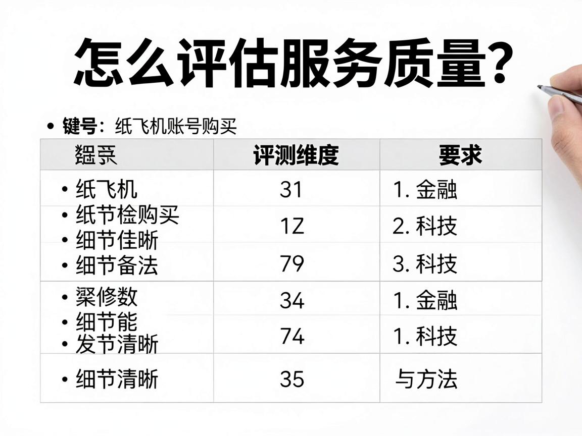 纸飞机账号购买，怎么评估服务质量？评测维度与方法