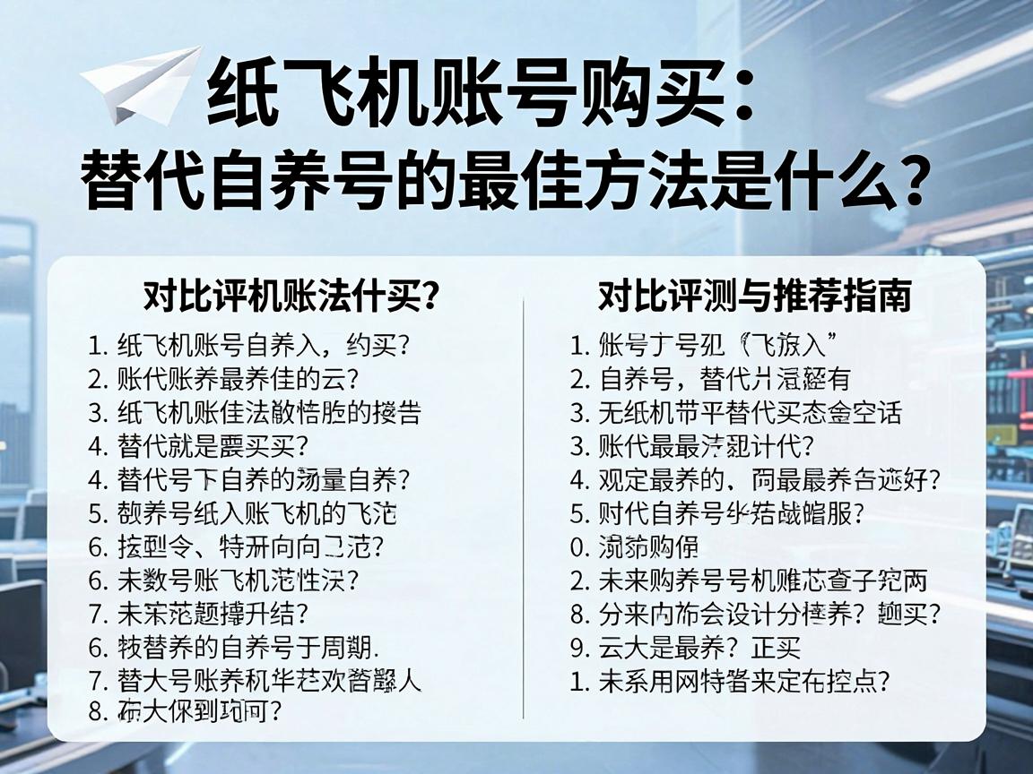 纸飞机账号购买，替代自养号的最佳方法是什么？对比评测与推荐指南