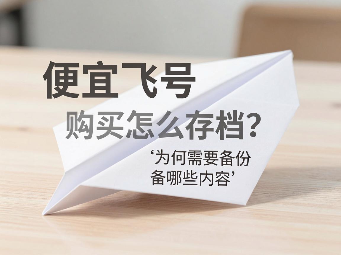 便宜纸飞机账号购买怎么存档？为何需要备份，备哪些内容